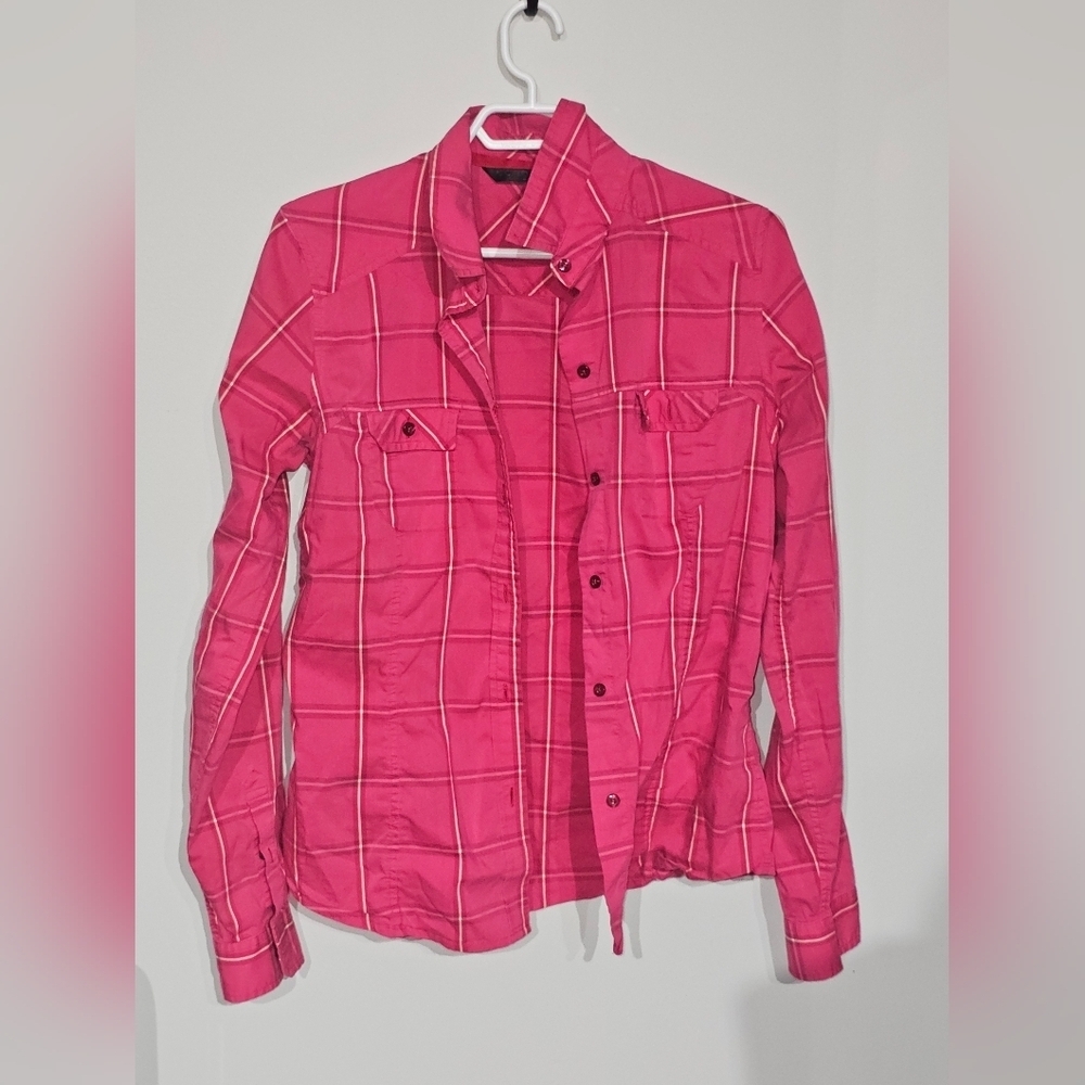 RARE Sample Arc'teryx Pink Plaid Womens Flannel Button Up Shacket M